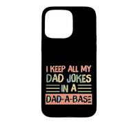 Custodia per iPhone 15 Pro Max I Keep All My Dad Jokes In A Dad-A-Base Retro Father's Day