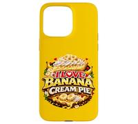 Custodia per iPhone 15 Pro Max I Love Banana Cream Pie Retro Diner Dessert Topping Cherry