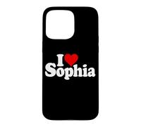 Custodia per iPhone 15 Pro Max I LOVE CUORE SOPHIA NOME SU UN TEE