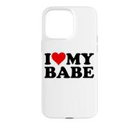 Custodia per iPhone 15 Pro Max I LOVE HEART MY BABE BAE RAGAZZO RAGAZZO