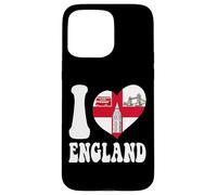 Custodia per iPhone 15 Pro Max I Love London England Bandiera con cuore orgoglioso papà inglese mamma zia
