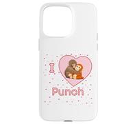 Custodia per iPhone 15 Pro Max I Love Punch The Baby Monkey Hearts