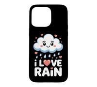 Custodia per iPhone 15 Pro Max I Love Rain Amante Pioggia Accogliente