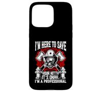 Custodia per iPhone 15 Pro Max I' m Here To Save Your Kitty Divertente Gatto Pompiere