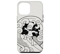 Custodia per iPhone 15 Pro Max I Simpson Bart Surfing Giapponese Woodblock