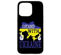 Custodia per iPhone 15 Pro Max I Stand With Ukraine - Love Stop War - Ucraina Mappa