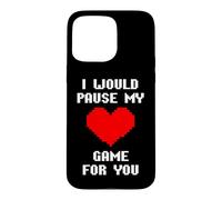 Custodia per iPhone 15 Pro Max I Would Pause My Game For You Cuore Pixelato Amore Giocatori