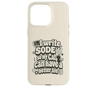 Custodia per iPhone 15 Pro Max I write code so my cat can have a better life funny geek