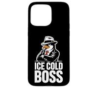 Custodia per iPhone 15 Pro Max Ice Cold Boss Penguin Mafia Umorismo divertente