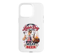 Custodia per iPhone 15 Pro Max Il mio Labor Day pianifica carne e birra Retro BBQ Grill Master