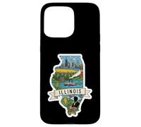 Custodia per iPhone 15 Pro Max Illinois Vintage Skyline di Chicago e Orgoglio dell'Illinois