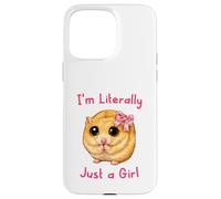 Custodia per iPhone 15 Pro Max I'm Literally Just a Girl Cute Funny Hamster Big Eyes Meme