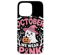 Custodia per iPhone 15 Pro Max In October We Wear Pink Fantasma Kawaii Tumore Al Seno