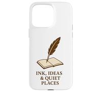 Custodia per iPhone 15 Pro Max Inchiostro, idee e luoghi tranquilli - Libro penna d'oca