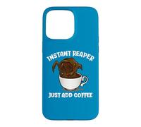 Custodia per iPhone 15 Pro Max Instant Reaper Basta Aggiungere Caffè Divertente Halloween