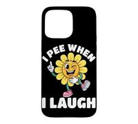 Custodia per iPhone 15 Pro Max Io pipì quando rido fiore giallo pipì scherzo umorismo