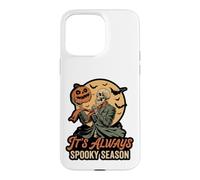 Custodia per iPhone 15 Pro Max It's Always Spooky Season Skeleton Jack O Lantern Graphic