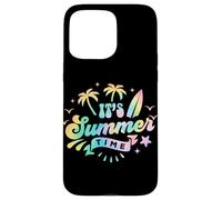 Custodia per iPhone 15 Pro Max It's Summer Time - Palma color pastello Tie Dye Beach Surf