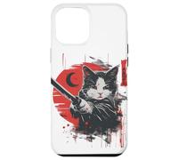 Custodia per iPhone 15 Pro Max Japanese Art Cat Ninja Ukiyo-e Anime Style Samurai Cat
