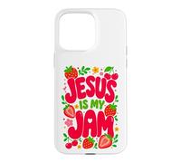 Custodia per iPhone 15 Pro Max Jesus is My Jam Cute Christian Strawberry Faith