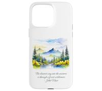 Custodia per iPhone 15 Pro Max John Muir citazione La strada più chiara nella foresta dell'universo