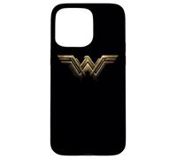 Custodia per iPhone 15 Pro Max Justice League Movie Wonder Woman Logo: Black Background