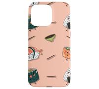 Custodia per iPhone 15 Pro Max Kawai Pattern Carino Sushi Maki Salsa di Soia Onigiri Giappone Divertente