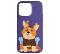 Custodia per iPhone 15 Pro Max Kawaii Corgi Bee In Un Divertente Pet Costume Cucciolo Cane Corgi