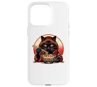 Custodia per iPhone 15 Pro Max Kawaii Ramen Cat giapponese xilografia Fuji Sunset Art