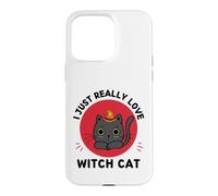 Custodia per iPhone 15 Pro Max Kawaii Strega Gatto I Just Really Love Cute Witch Cat Lover