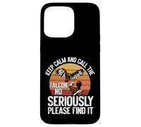 Custodia per iPhone 15 Pro Max Keep Calm and Call the Falcon divertente falconeria
