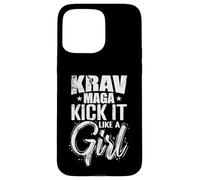 Custodia per iPhone 15 Pro Max Krav Maga Kick It Like a Girl Elegance in azione