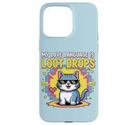 Custodia per iPhone 15 Pro Max La mia lingua di gioco è Loot Drops Cat Gamer Cool Design