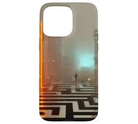 Custodia per iPhone 15 Pro Max La soglia al neon - Cyberpunk Dystopian City Art