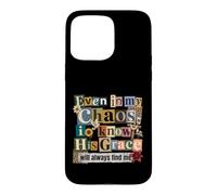 Custodia per iPhone 15 Pro Max La sua grazia mi trova Christian Faith Collage