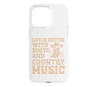 Custodia per iPhone 15 Pro Max La vita è migliore con stivali e musica country cowboy occidentale