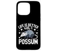 Custodia per iPhone 15 Pro Max La vita è migliore con un opossum divertente carino amante opossum