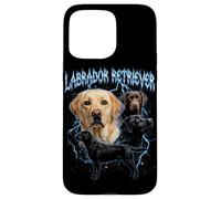 Custodia per iPhone 15 Pro Max Labrador Retriever Vintage anni '90 Heavy Metal Style Dog Lover
