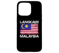 Custodia per iPhone 15 Pro Max Langkawi Bandiera Malesia Distressed Orgoglio Malese
