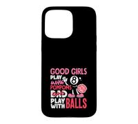 Custodia per iPhone 15 Pro Max Le ragazze cattive giocano con le palle divertente biliardo giocatore di biliardo donne