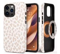 Custodia per iPhone 15 Pro Max Leo, per MagSafe, motivo leopardato, beige | Aesthetic - Custodia con stampa leopardata colorata, autunno, primavera, per donne, ragazze, signore, motivo leopardato