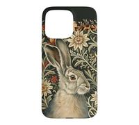 Custodia per iPhone 15 Pro Max Lepre vittoriana William Morris Floral Art