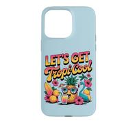 Custodia per iPhone 15 Pro Max Let's Get Tropi-Cool Flamingo Ananas Beach Graphic