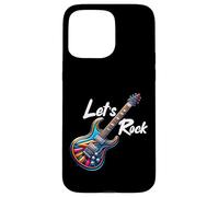Custodia per iPhone 15 Pro Max Let's Rock N Roll Guitar Band Funny Rock Ragazze Ragazzi Bambini