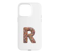 Custodia per iPhone 15 Pro Max Letter R Candy Rainbow Sprinkles Monogram Men, Women, Kids