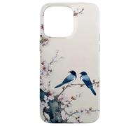 Custodia per iPhone 15 Pro Max Magpie Birds su Plum Blossom Branch Asian Ink Wash Art
