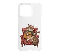 Custodia per iPhone 15 Pro Max Maine Coon - Chitarra acustica con gatto, canti natalizi