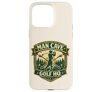 Custodia per iPhone 15 Pro Max Man Cave Golf Headquarters Vintage Retro Regalo per golfisti
