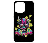 Custodia per iPhone 15 Pro Max Maschera giapponese Oni Cyberpunk Demone Samurai Streetwear Art
