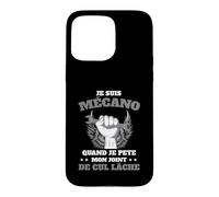 Custodia per iPhone 15 Pro Max Mécano Mécanicien Humour Clé Plate Atelier Mécanicien